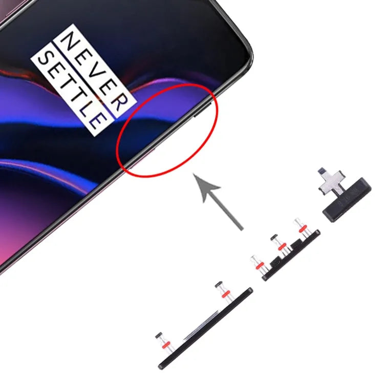 Aan/Uit + volumeknoppen voor OnePlus 6T (zwart)