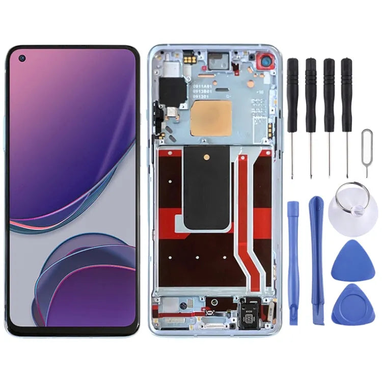 Display unit voor OnePlus 8T (5G) KB2001 KB2000 KB2003 (blauw)