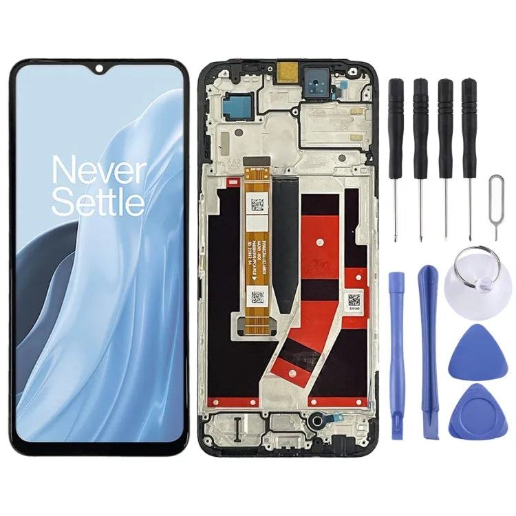 Display unit met frame voor OnePlus Nord N300 (zwart)