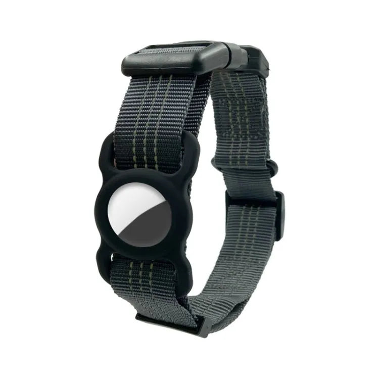 PUGGA GG1002 polyester GPS-halsband beschermer maat L voor Apple AirTag (diep grijs)