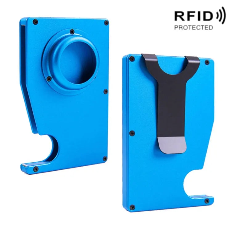 AK-1 draagbare RFID anti-diefstal kaarthouder voor Apple AirTag (blauw)