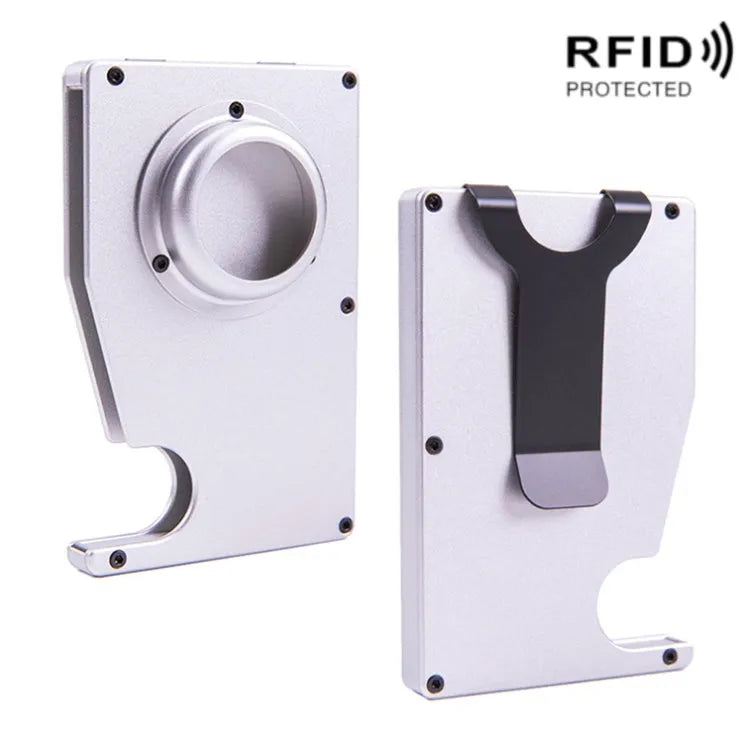 AK-1 draagbare RFID anti-diefstal kaarthouder voor Apple AirTag (zilver)