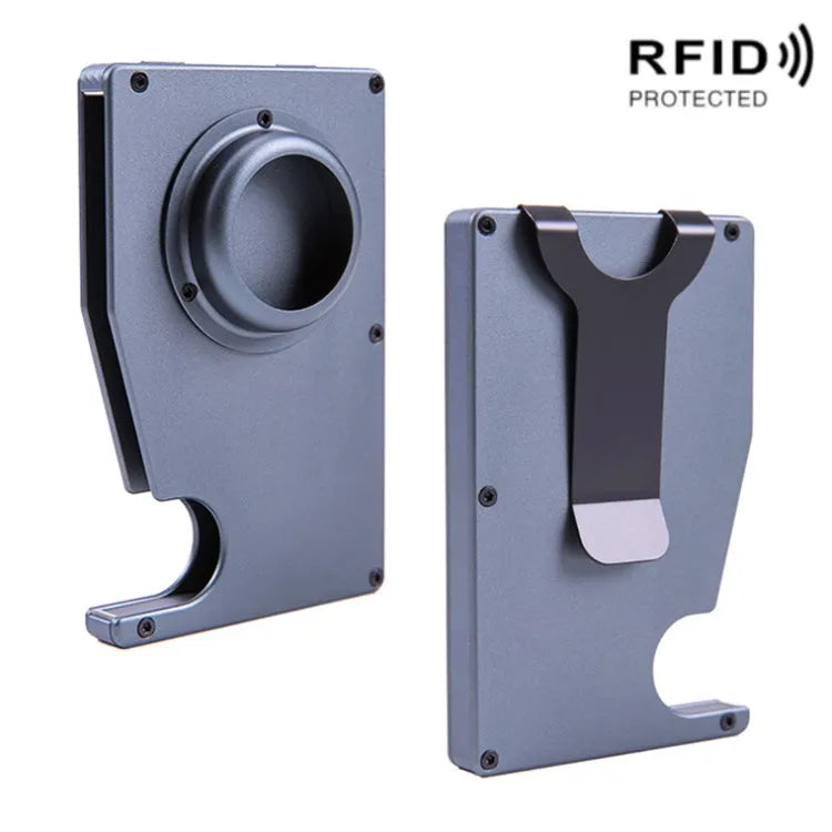 AK-1 draagbare RFID anti-diefstal kaarthouder voor Apple AirTag (grijs)