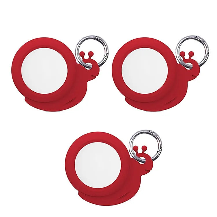 Set 3 siliconen slakvormige beschermhoezen voor Apple AirTag (rood)
