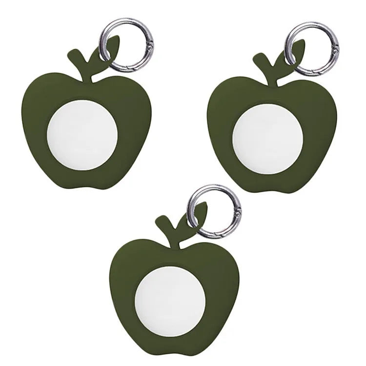 Set 3 siliconen beschermhoezen met klassieke vorm voor Apple AirTag (legergroen)
