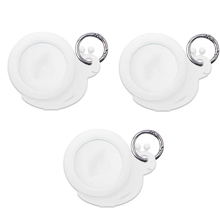 Set 3 siliconen slakvormige beschermhoezen voor Apple AirTag (wit)