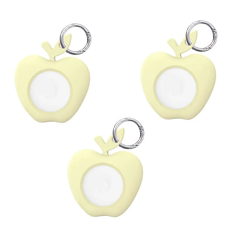 Set 3 siliconen beschermhoezen met klassieke vorm voor Apple AirTag (lichtgeel)