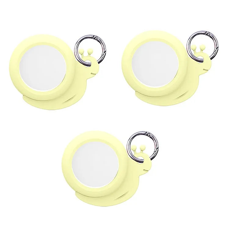 Set 3 siliconen slakvormige beschermhoezen voor Apple AirTag (lichtgeel)