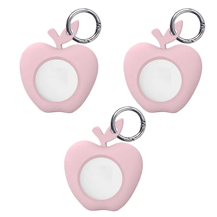 Set 3 siliconen beschermhoezen met klassieke vorm voor Apple AirTag (roze)