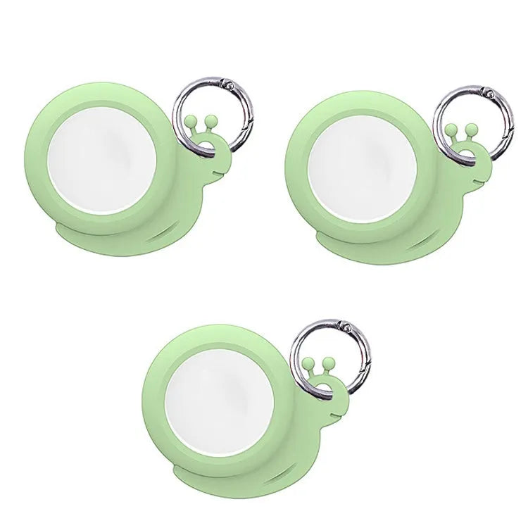 Siliconen beschermhoesje set van 3 met hanggesp voor Apple AirTag (thee groen)