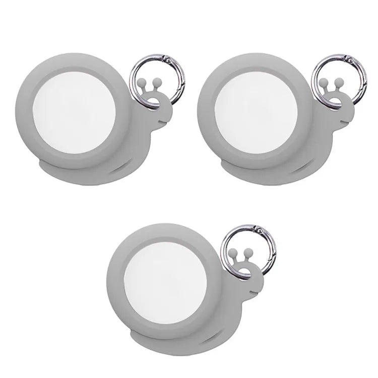 Siliconen beschermhoesje set van 3 met hanggesp voor Apple AirTag (grijs)