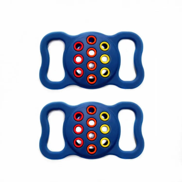 Siliconen AirTag-halsbandhouder set van 2 voor hond of kat voor Apple AirTag (donkerblauw kleurrijk)