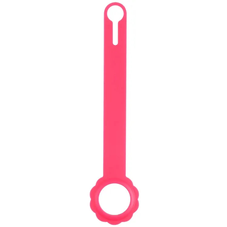 Bloemvormig siliconen beschermhoesje met hanglus voor Apple AirTag (rood)