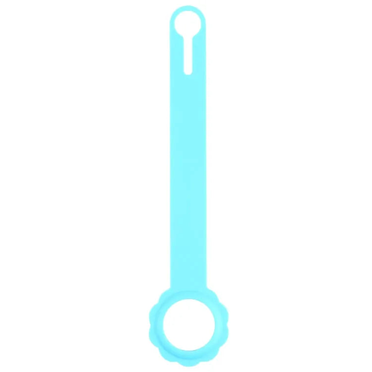 Siliconen beschermhoesje in bloemvorm met hanglus voor Apple AirTag (blauw)