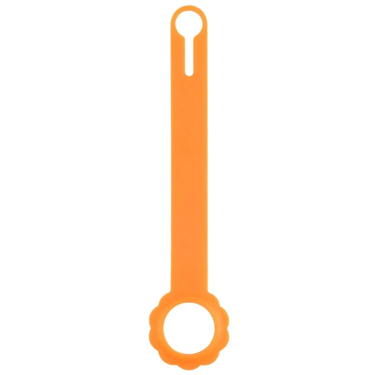 Siliconen beschermhoesje in bloemvorm met hanglus voor Apple AirTag (oranje)