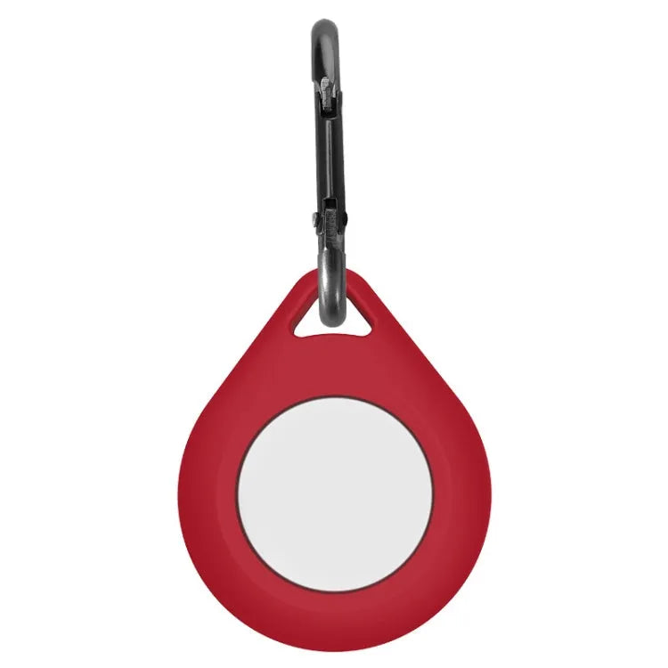 Siliconen beschermhoesje in druppelvorm met hanglus voor Apple AirTag (wijnrood)