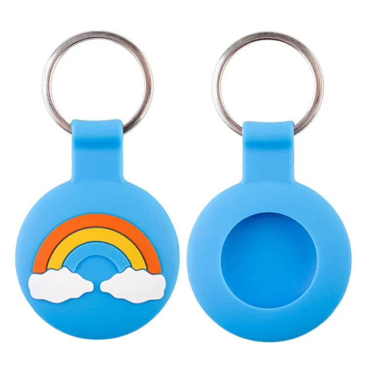 Cartoon siliconen hoesje voor Apple AirTag (kleurrijk blauw)