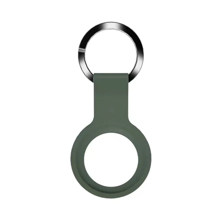 Mutal siliconen beschermhoes met sleutelhanger voor Apple AirTag (donkergroen)