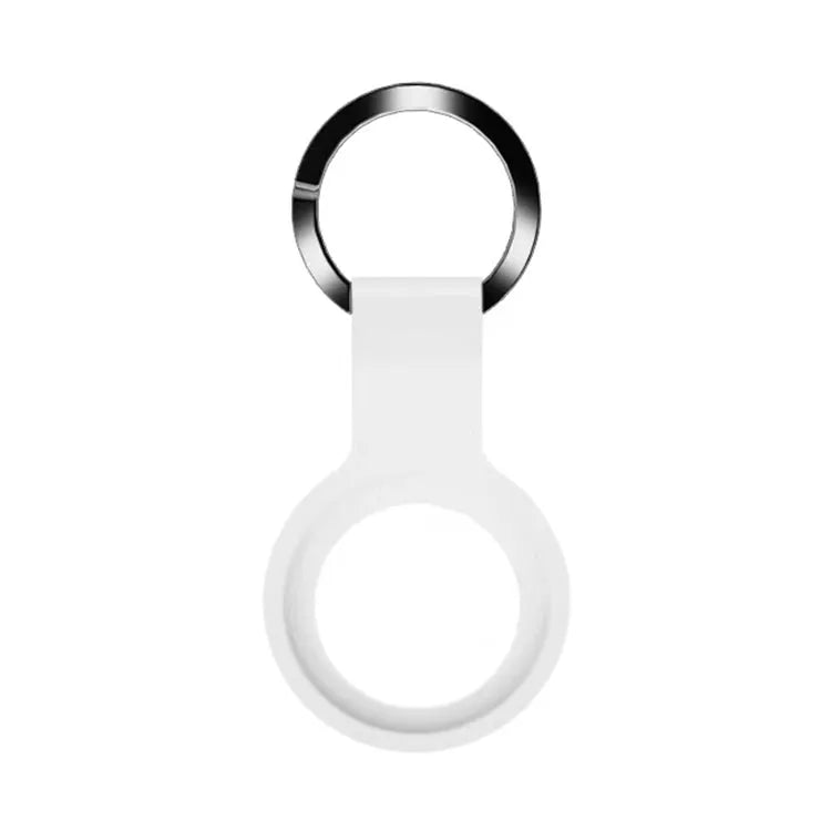 Mutal siliconen beschermhoes met sleutelhanger voor Apple AirTag (wit)