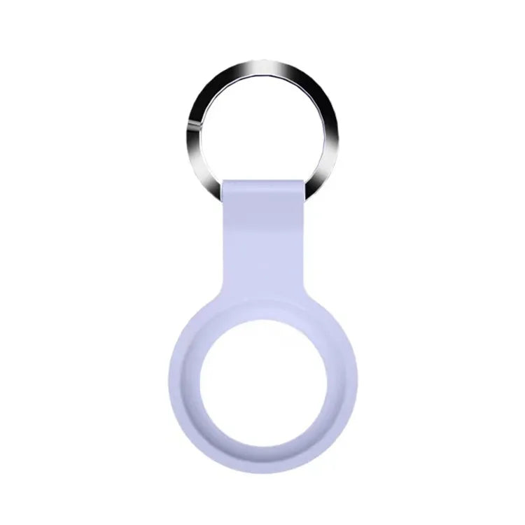 Mutal siliconen beschermhoes met sleutelhanger voor Apple AirTag (lavendel)