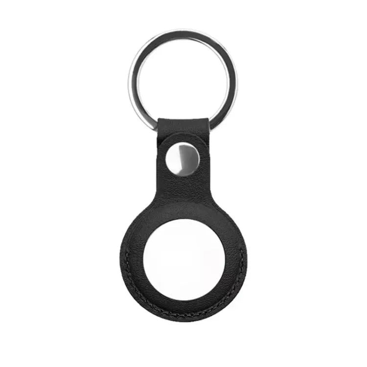Mutal PU-leren beschermhoes met sleutelhanger voor Apple AirTag (zwart)