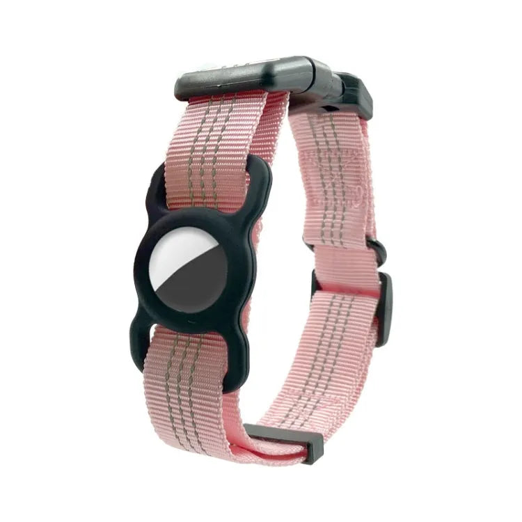 PUGGA GG1002 polyester GPS-halsband voor Apple AirTag, maat L (roze)
