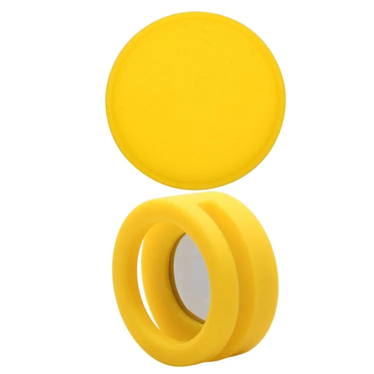 Siliconen hoesje voor Apple AirTag voor huisdierhalsband - 35.9x35.9x19.2mm (geel)