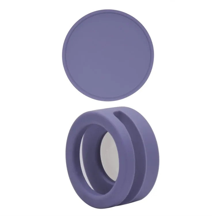 Siliconen hoesje voor Apple AirTag voor huisdierhalsband - 35.9x35.9x19.2mm (lavendel paars)