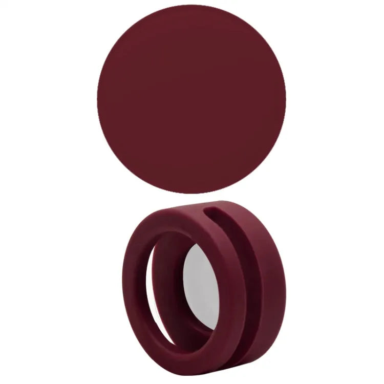 Siliconen hoesje voor Apple AirTag voor huisdierhalsband - 35.9x35.9x19.2mm (wijn rood)
