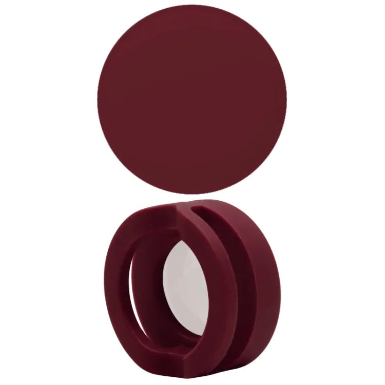 Siliconen hoesje voor Apple AirTag voor huisdierhalsband - 34.1x34.1x18.2mm (wijn rood)