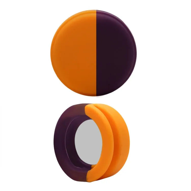 Siliconen beschermhoesje met plakvlak voor Apple AirTag, 34x34x17.3mm (oranje-zwart)