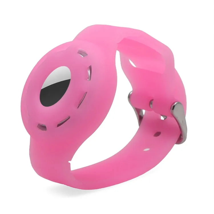 Siliconen armband-beschermhoesje voor Apple AirTag (fluorescerend roserood)