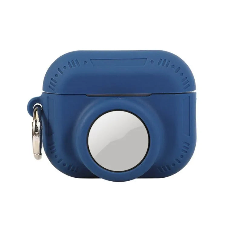 Pour AirPods Pro 2 / Airtag 2 en 1 Housse de protection antichute en silicone tout compris (bleu profond)