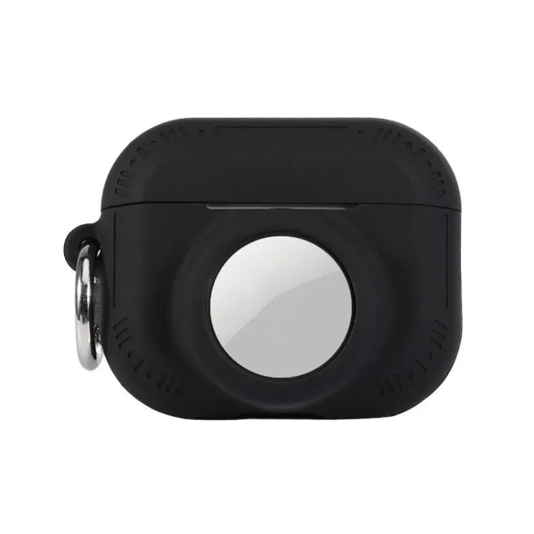 Pour AirPods Pro 2 / Airtag 2 en 1 Housse de protection antichute tout compris en silicone (noir)