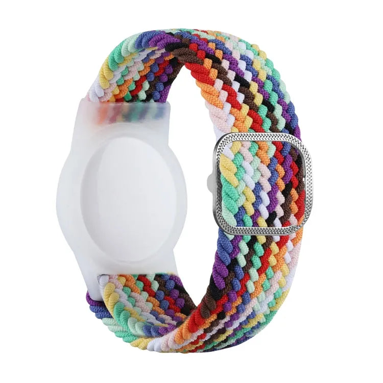 Nylon polsband met TPU-hoesje voor Apple AirTag (rainbow)