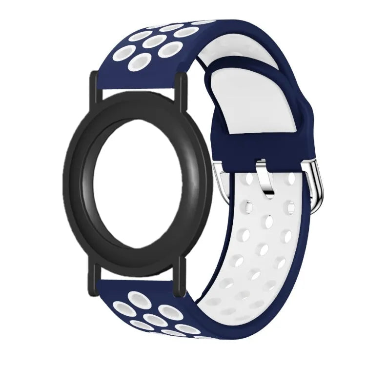 Siliconen polsband voor Apple AirTag (donkerblauw wit)