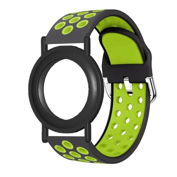 Siliconen polsband voor Apple AirTag (zwart groen)