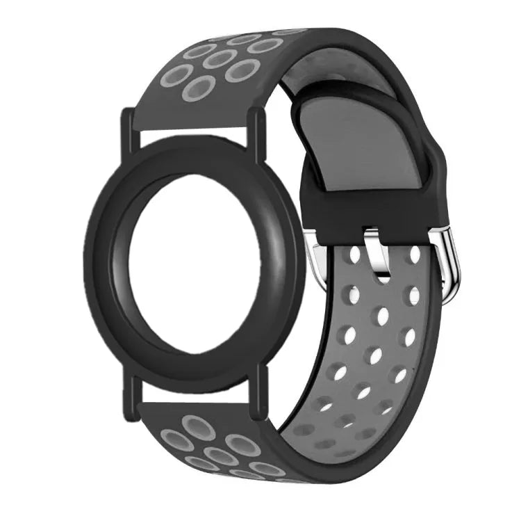 Bracelet de montre pour AirTag, bracelet anti-perte, traqueur de localisation, protecteur en silicone (gris foncé)