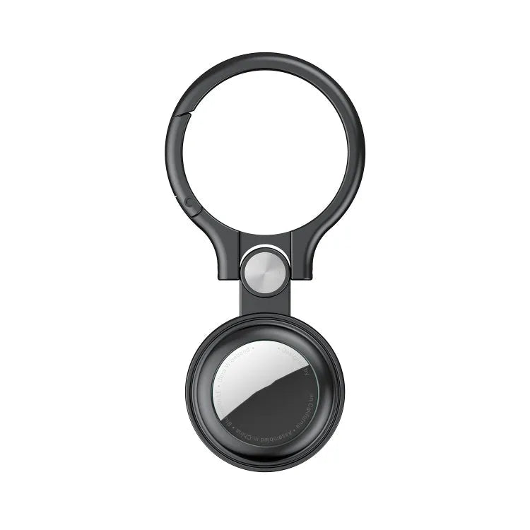 Étui de protection antichoc et anti-rayures en métal avec porte-clés pour Airtag (gris)
