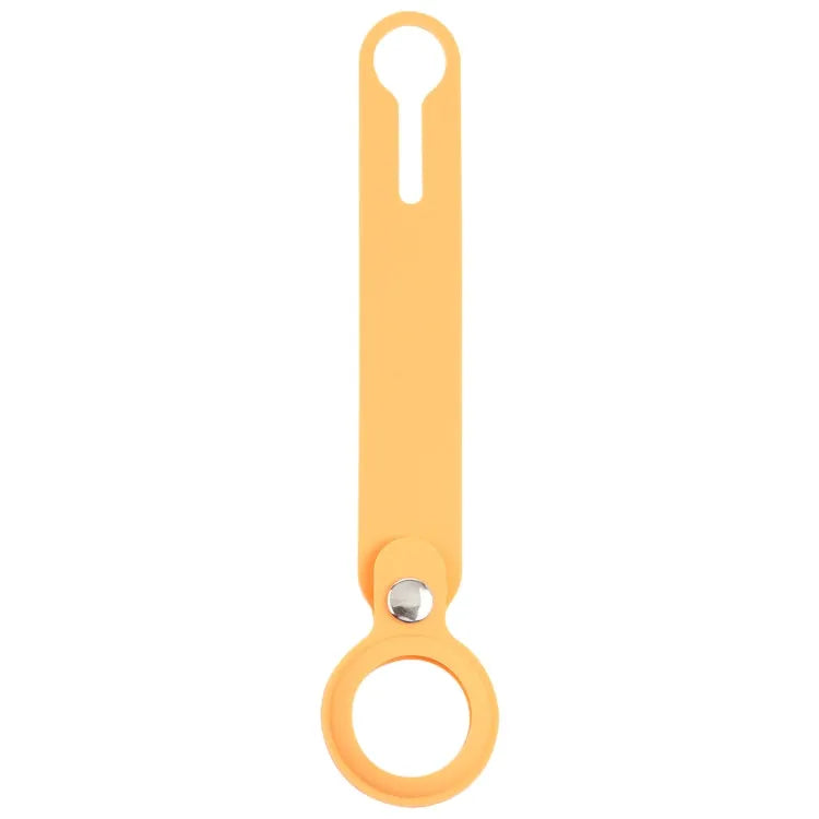 Schokbestendige anti-scratch siliconen beschermhoes deksel met hanglus voor Apple AirTag (oranje)