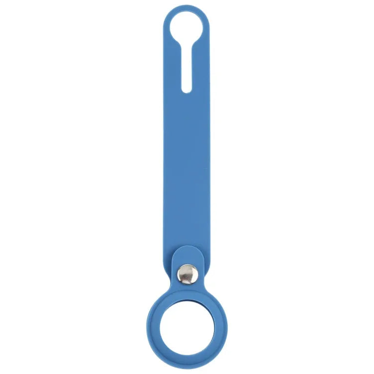 Schokbestendige anti-scratch siliconen beschermhoes deksel met hanglus voor Apple AirTag (blauw)
