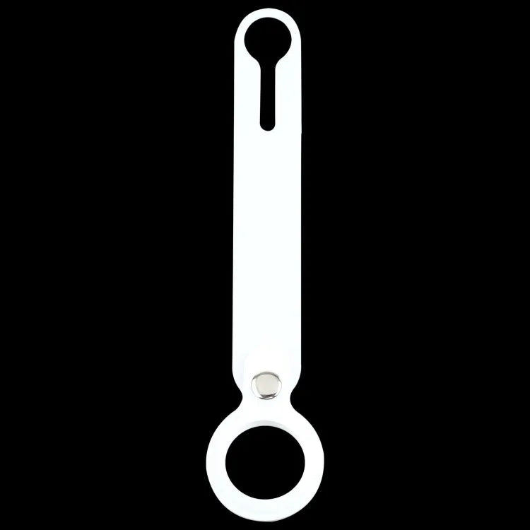 Schokbestendige anti-scratch siliconen beschermhoes deksel met hanglus voor Apple AirTag (wit)