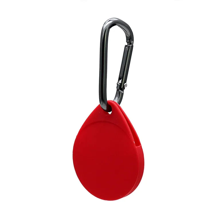2 stks Drop Shockproof Anti-Scratch Siliconen Beschermhoes met Carabiner voor Apple AirTag (rood)