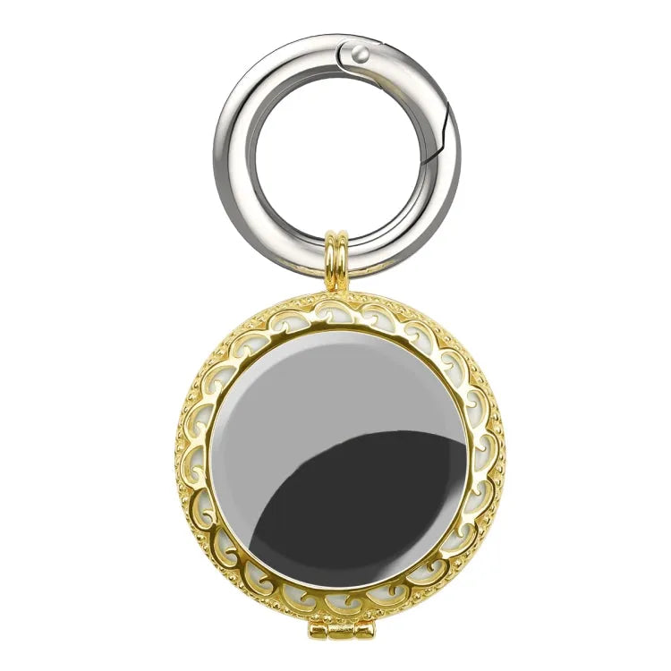 Koperen sieraden stijl schokbestendig beschermhoesje met sleutelhaakhaaklus voor Apple AirTag (goud)