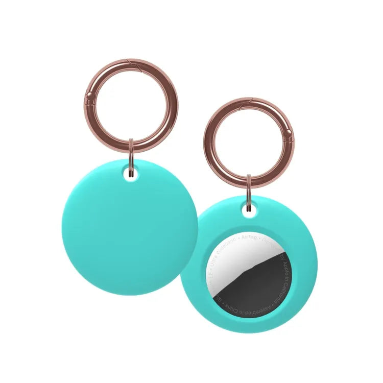 Étui de protection antichoc en silicone avec porte-clés pour AirTag (vert menthe)