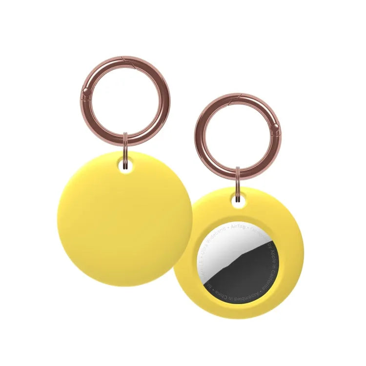 Étui de protection antichoc en silicone avec porte-clés pour Airtag (jaune)