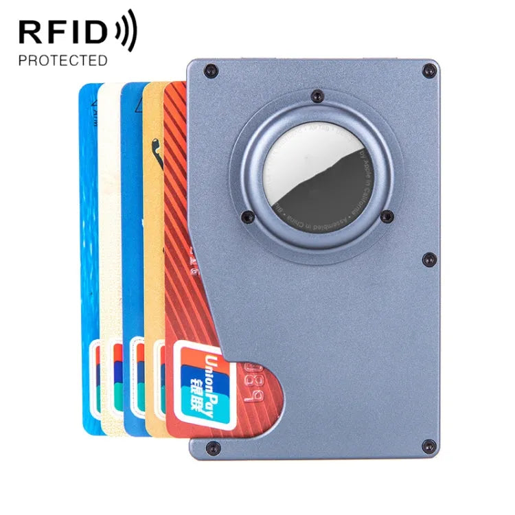 Anti-verlies RFID-kaarthouder met trackervak voor Apple AirTag (grijs)