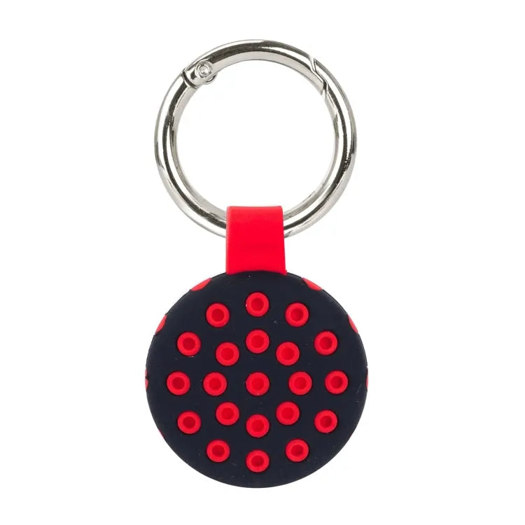 DOT siliconen schokbestendig beschermhoesje met sleutelhaaklus voor Apple AirTag (rood/zwart)