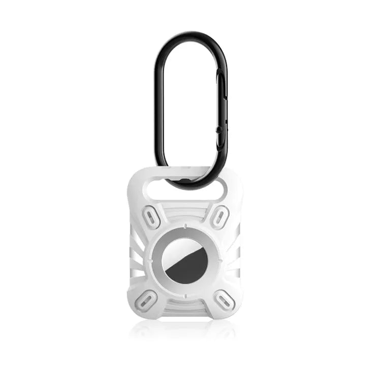 ET-serie TPU schokbestendige beschermhoes met karabijnhaak voor Apple AirTag (wit)