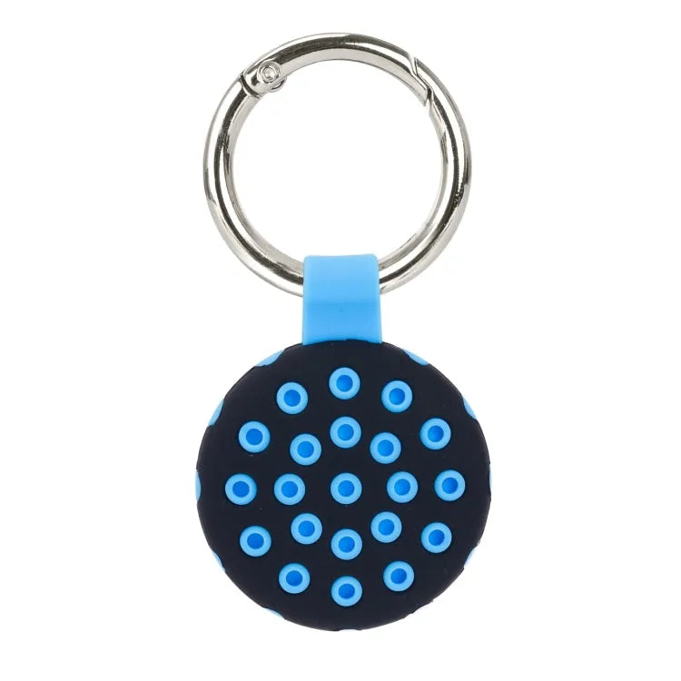 Siliconen beschermhoes met sleutelhaak voor Apple AirTag (blauw + zwart)